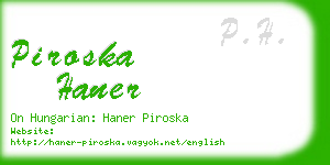piroska haner business card